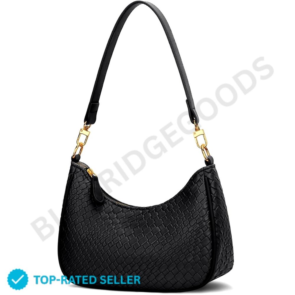 Brand New KKXIU Hobo Black Retro Woven Bag